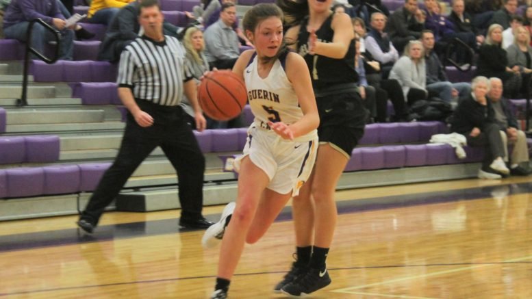 Junior Golden Eagles girls playing basketball